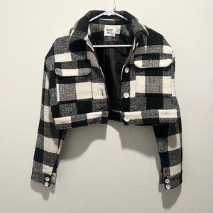 Princess Polly Cropped Checkered Jacket